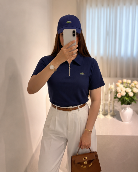 بلوز بقبة Lacoste + طاقية 🐊