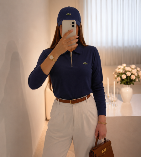 بلوز Lacoste بقبة + طاقية 🐊