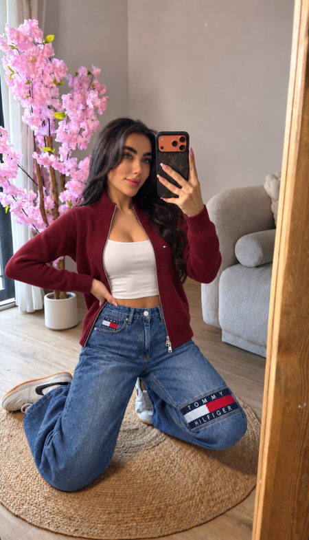 جكيت Tommy صوف / سحاب