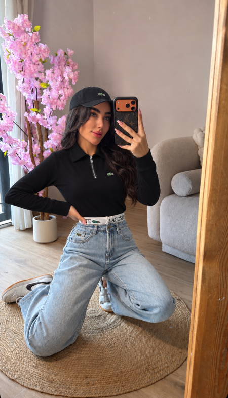 بلوز Lacoste بقبة + طاقية 🐊